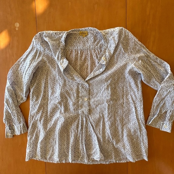 Roberta Roller Rabbit L Patterned Popover Women's Lightweight Cotton Top - Picture 2 of 13